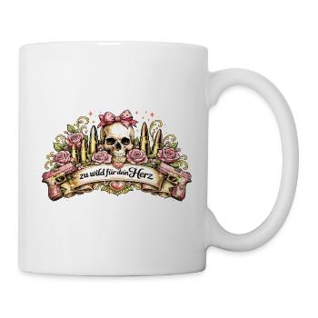 zu wild für dein Herz – Kugeln & Rosen Design - Tasse - Weiß - Rechts