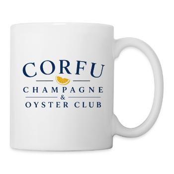 Corfu Champ*gne & Oyster Club Logo - Tasse - Weiß - Rechts