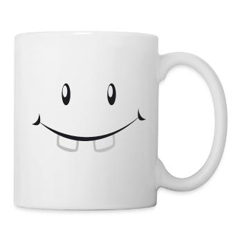 Black and white smile with teeth - Mug - white - Right