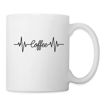 Kaffee Humor Kaffee – Herzschlag – Geschenk - Tasse - Weiß - Rechts
