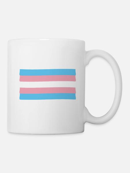 Trans Transgender Pride Flagge - Tasse - Weiß