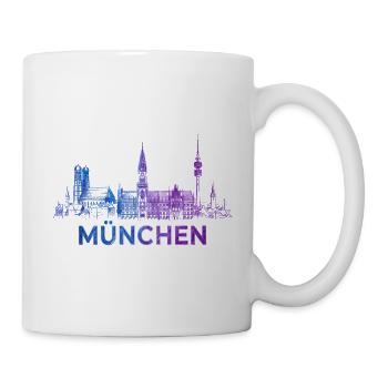 München Skyline Neon - Tasse - Weiß - Rechts