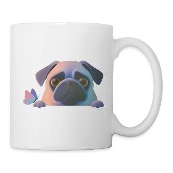 Pug with butterfly - Mug - white - Right
