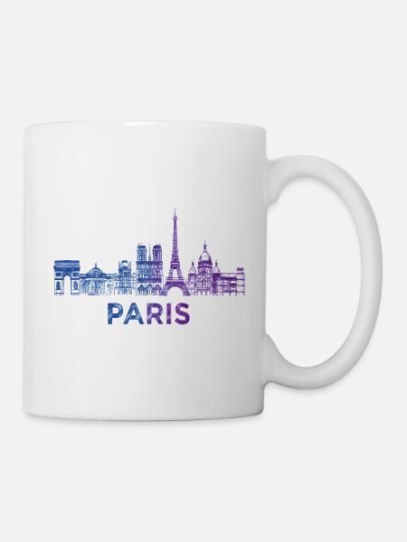 Paris Skyline Skizze - Tasse - Weiß