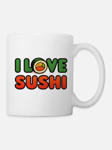 I Love Sushi im Retro-Look - Tasse - Weiß