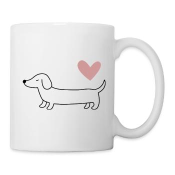 Teckel minimaliste Amour Je suis teckel avec cœur - Mug blanc - blanc - Droite
