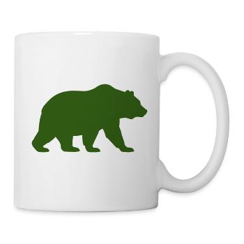 Silhouette du grizzli vert - Mug blanc - blanc - Droite