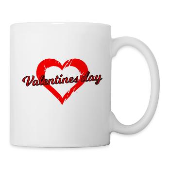 Valentinstag Herzschrift Design - Tasse - Weiß - Rechts