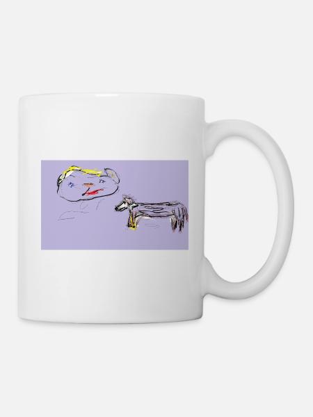 La place était vide, pourtant le chien refusait de partir - Mug blanc - blanc