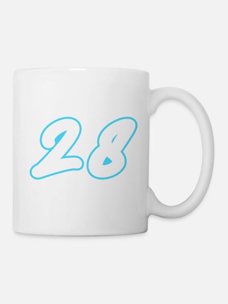 28 Zahl symbol - Tasse - Weiß