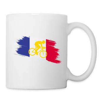 France Flag with Bicycle – Cycling Design - Mug - white - Right