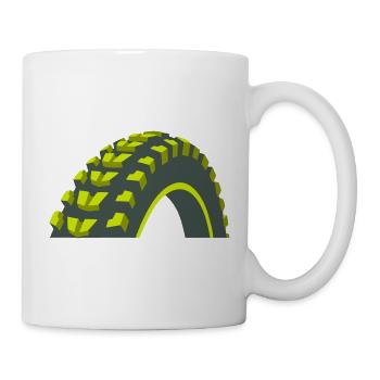 Graphique de pneus de vélo VTT - Mug blanc - blanc - Droite