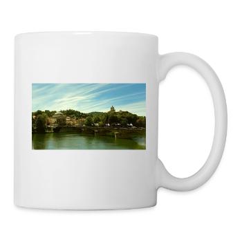 Panorama of the city by the river and bridge - Mug - white - Right