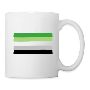 Drapeau de la fierté aromantique - Mug blanc - blanc - Droite