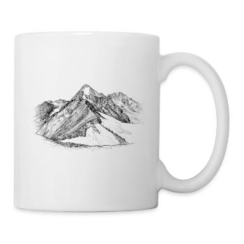 Silhouette de Königspitze Ortles-Alps design - Mug blanc - blanc - Droite