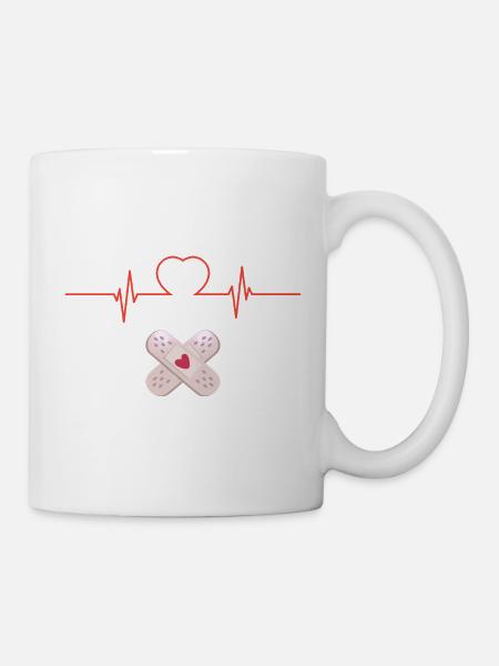Heart and Cross Dressings - Mug - white