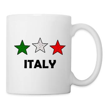 Tri-Farb Sterne Italien - Tasse - Weiß - Rechts