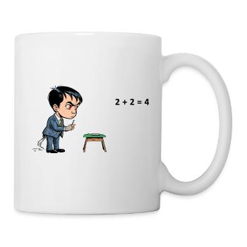 Comic-Schüler bei Rechenaufgabe – Mathe Frust - Tasse - Weiß - Rechts