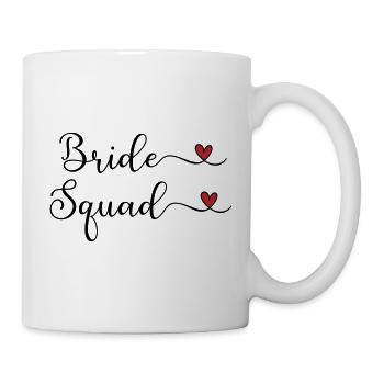 Bride Squad cute handwritten Typography with a Hea - Mug - white - Right