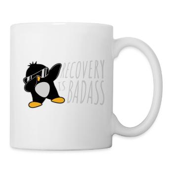Recovery Is Badass Pinguin Dabbing Dab Dance Pose - Tasse - Weiß - Rechts