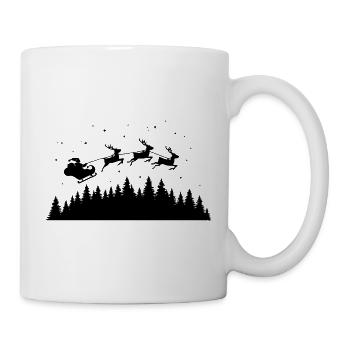 Weihnachtsmann Schlitten Rentiere - Tasse - Weiß - Rechts
