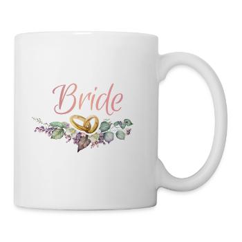 Bride Ringe Blumen JGA Junggesellenabschied - Tasse - Weiß - Rechts