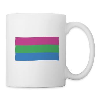 Polysexuelle Flagge: Stolz und Vielfalt - Tasse - Weiß - Rechts