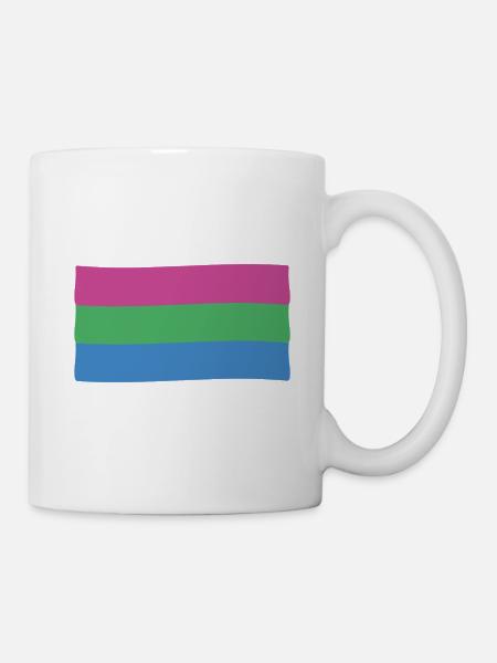 Drapeau polysexuel : fierté et diversité - Mug blanc - blanc