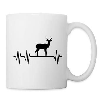 Antilope Herzschlag Silhouette - Tasse - Weiß - Rechts