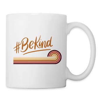 BeKind Retro Regenbogenstreifen - Tasse - Weiß - Rechts