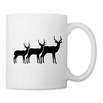 Antilopen Familie Silhouette   - Tasse - Weiß - Rechts