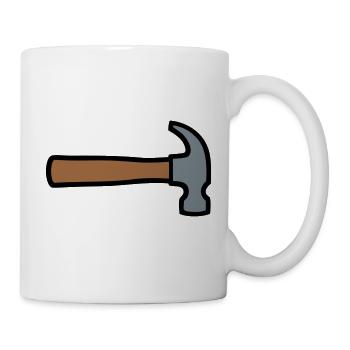 Carpenter's Hammer Tool Icon - Mug - white - Right