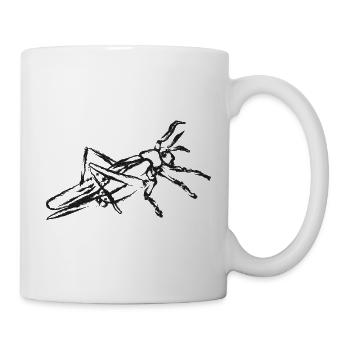 Schwarze Heuschrecke – Intecte Illustration - Tasse - Weiß - Rechts