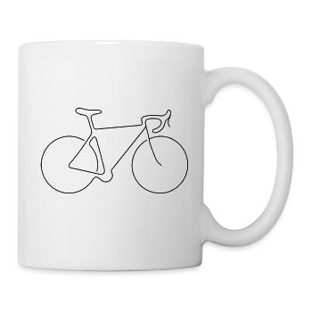 Black Minimalist Bike Silhouette - Mug - white - Right