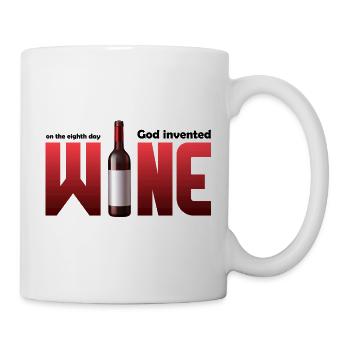 Bouteille de vin en grande typographie - Mug blanc - blanc - Droite