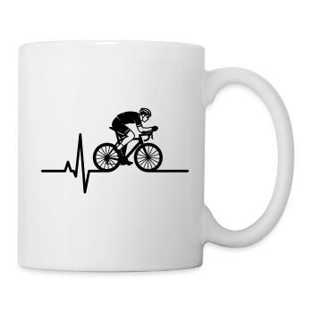 Road Bike Heartbeat ECG - Mug - white - Right