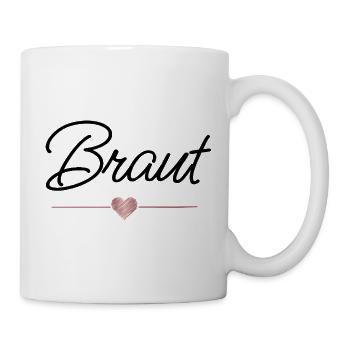 Braut Herz Hochzeit JGA Geschenk - Tasse - Weiß - Rechts