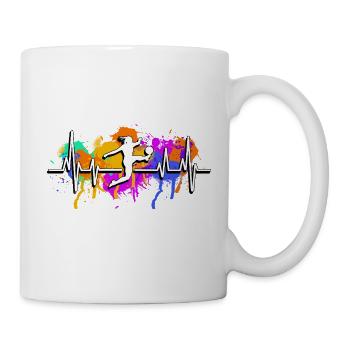 Battements de cœur du football féminin - Mug blanc - blanc - Droite