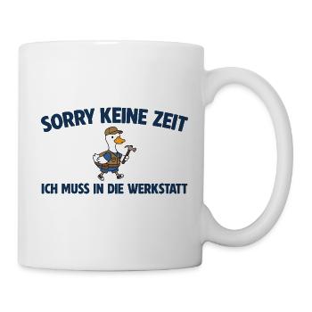 Handwerker Gans muss in die Werkstatt - Tasse - Weiß - Rechts