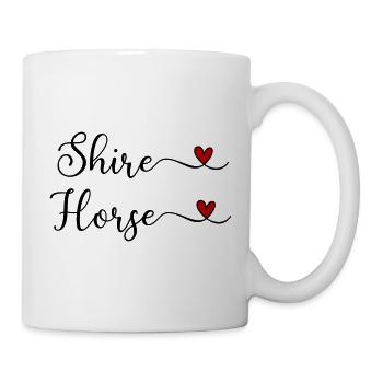 Shire-Pferd mit Herz - Tasse - Weiß - Rechts