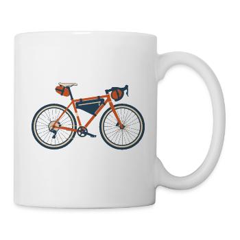 Gravelbike Bikepacking Fahrrad Shirt - Tasse - Weiß - Rechts