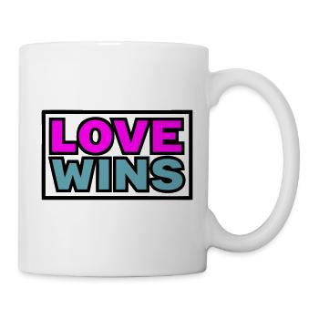 Love Wins Quote Graphic - Mug - white - Right