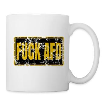 FUCK AFD – Rebellische Streetwear - Tasse - Weiß - Rechts