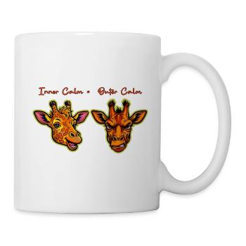 Giraffen Dualität: Ruhe Innen = Ruhe Außen - Tasse - Weiß - Rechts