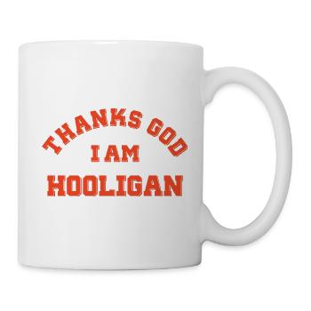 Gott sei Dank bin ich Hooligan - Tasse - Weiß - Rechts