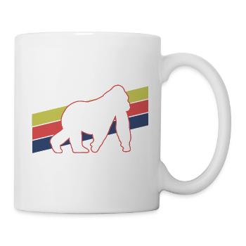 Affe Silhouette Retro - Tasse - Weiß - Rechts