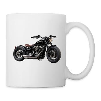 Realistisches Bobber Motorrad - Tasse - Weiß - Rechts