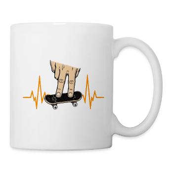  Herzschlag Fingerboard Fingerboarding Skateboard - Tasse - Weiß - Rechts