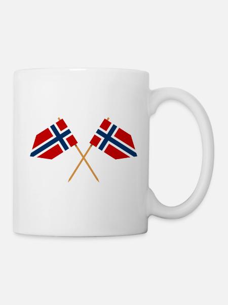 Norwegische Flagge - Tasse - Weiß