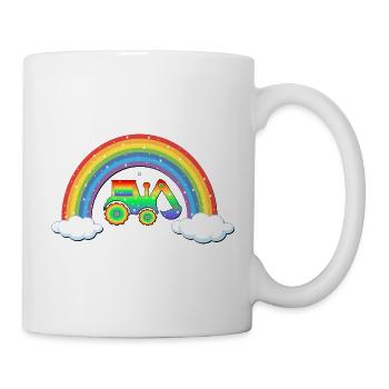 Regenbogen Kinder Bagger - Tasse - Weiß - Rechts